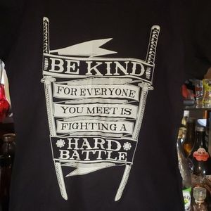 Be Kind Tee Black w/ white writing.Positive vibes